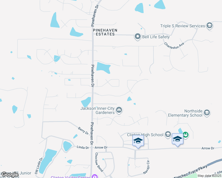 map of restaurants, bars, coffee shops, grocery stores, and more near 124 Bentwood Drive in Clinton