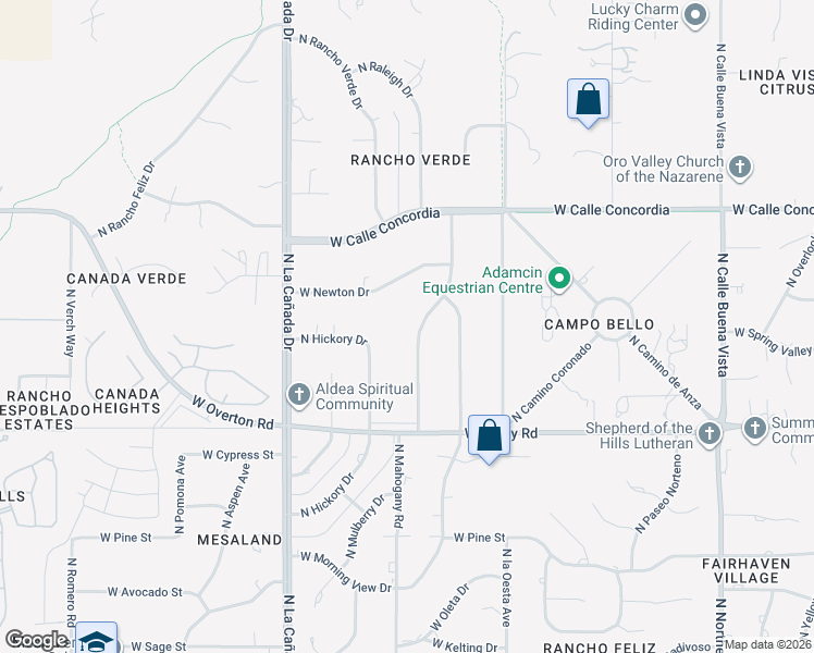 map of restaurants, bars, coffee shops, grocery stores, and more near 8945 North Marathon Drive in Tucson