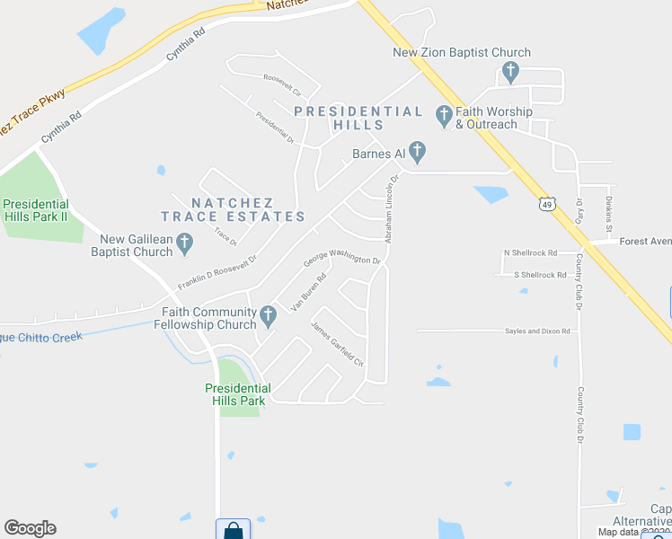 map of restaurants, bars, coffee shops, grocery stores, and more near 6616 George Washington Drive in Jackson