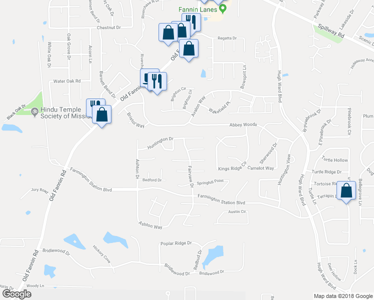 map of restaurants, bars, coffee shops, grocery stores, and more near 220 Fairview Drive in Brandon