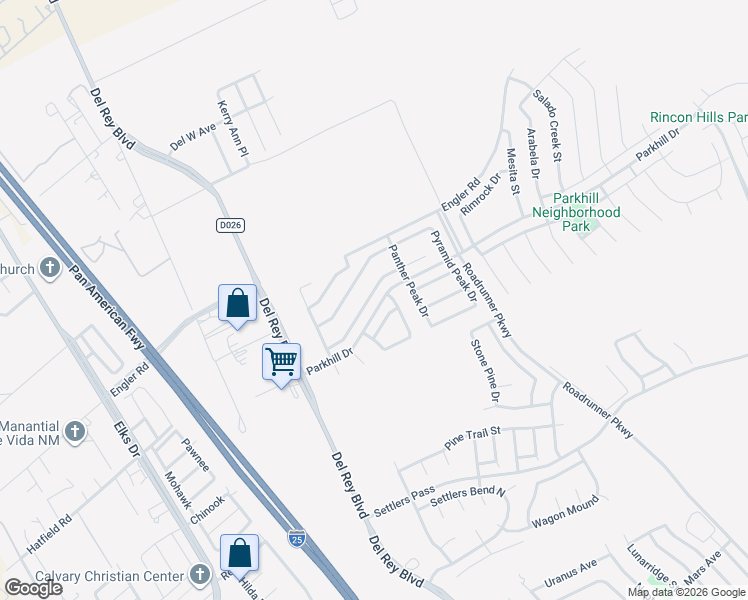 map of restaurants, bars, coffee shops, grocery stores, and more near 1164 Gunsight Peak Drive in Las Cruces