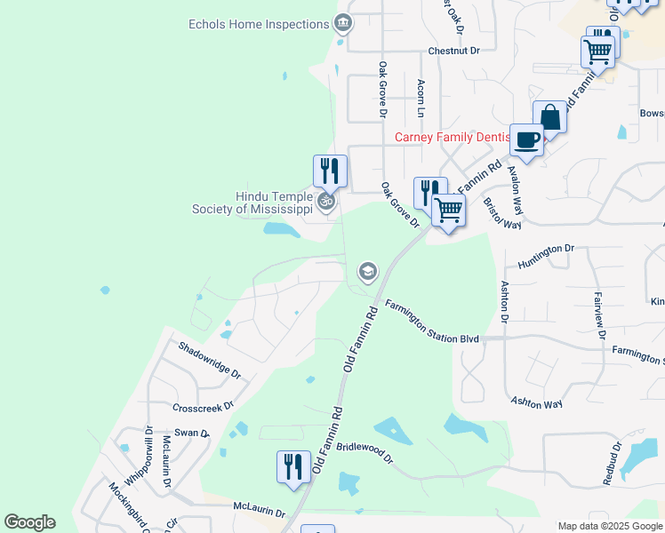 map of restaurants, bars, coffee shops, grocery stores, and more near 106 Caribbean Villas Drive in Brandon