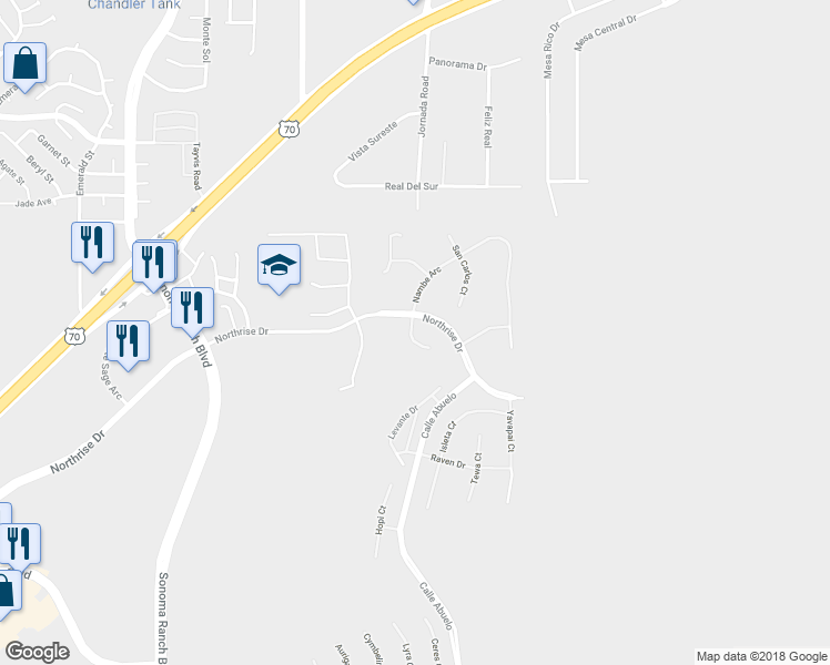 map of restaurants, bars, coffee shops, grocery stores, and more near 4319 Nambe Court in Las Cruces