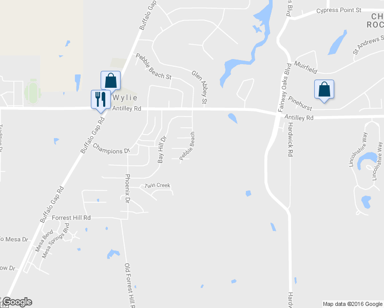 map of restaurants, bars, coffee shops, grocery stores, and more near 3502 La Jolla Beach in Abilene