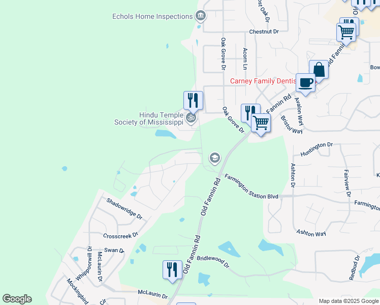 map of restaurants, bars, coffee shops, grocery stores, and more near 106 Caribbean Villas Drive in Brandon