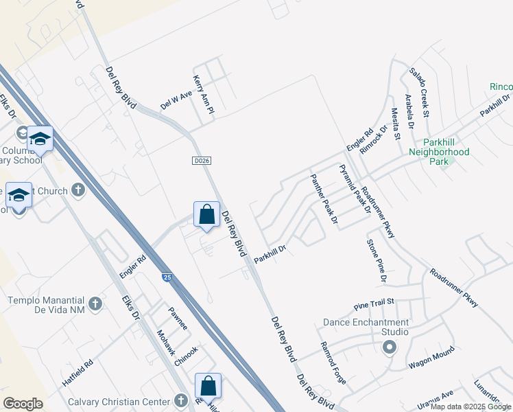 map of restaurants, bars, coffee shops, grocery stores, and more near 4424 Kingston Road in Las Cruces