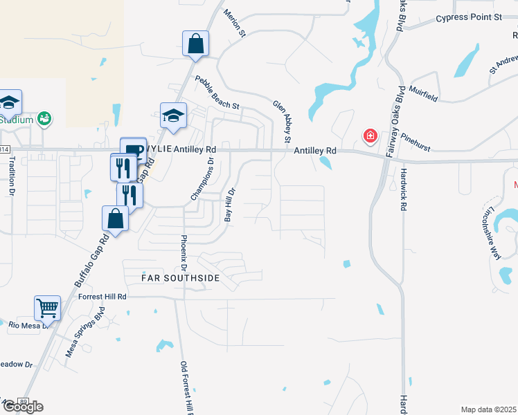 map of restaurants, bars, coffee shops, grocery stores, and more near 3533 Balboa Beach in Abilene