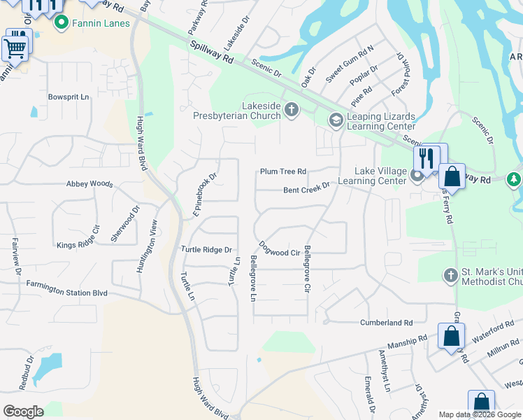 map of restaurants, bars, coffee shops, grocery stores, and more near 155 Plum Tree Road in Brandon