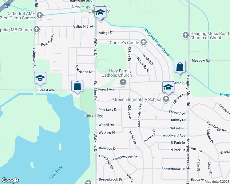 map of restaurants, bars, coffee shops, grocery stores, and more near 835 Forest Avenue in Jackson