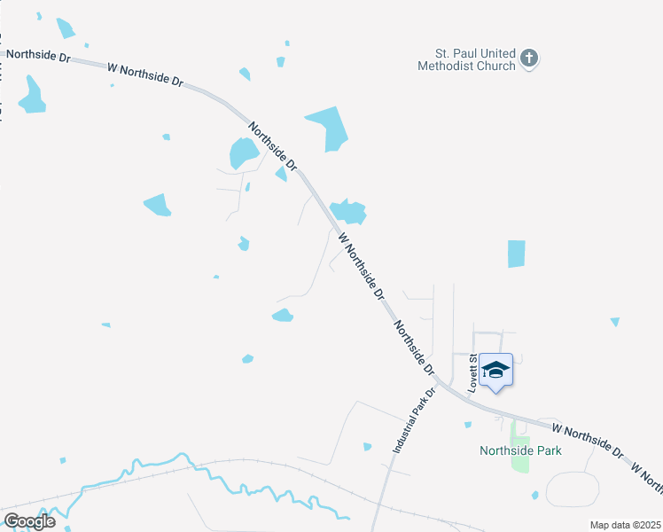 map of restaurants, bars, coffee shops, grocery stores, and more near 3000 West Northside Drive in Clinton
