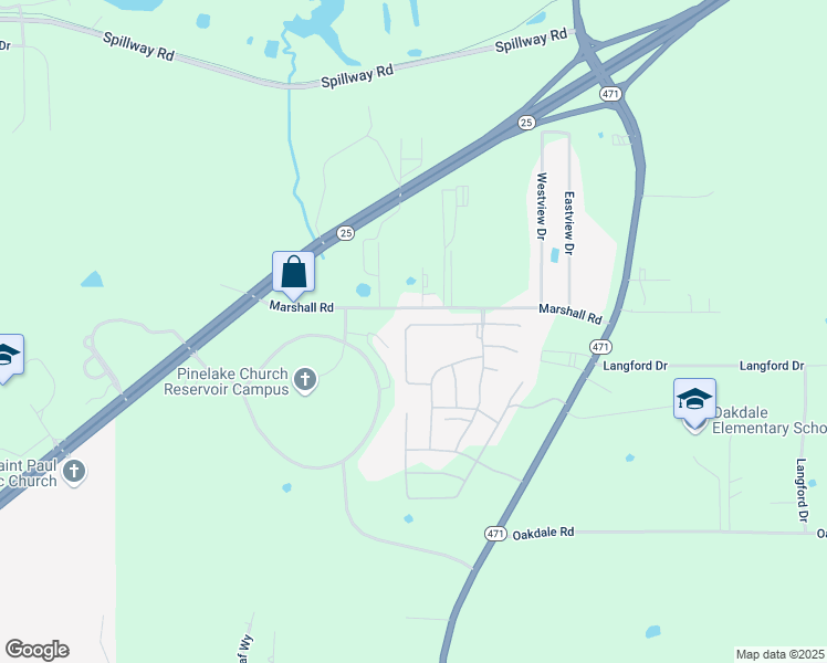 map of restaurants, bars, coffee shops, grocery stores, and more near 325 Royal Pond Circle in Brandon