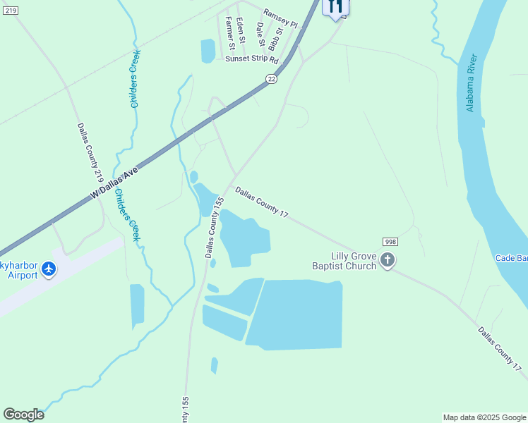 map of restaurants, bars, coffee shops, grocery stores, and more near 414 County Road 17 in Selma