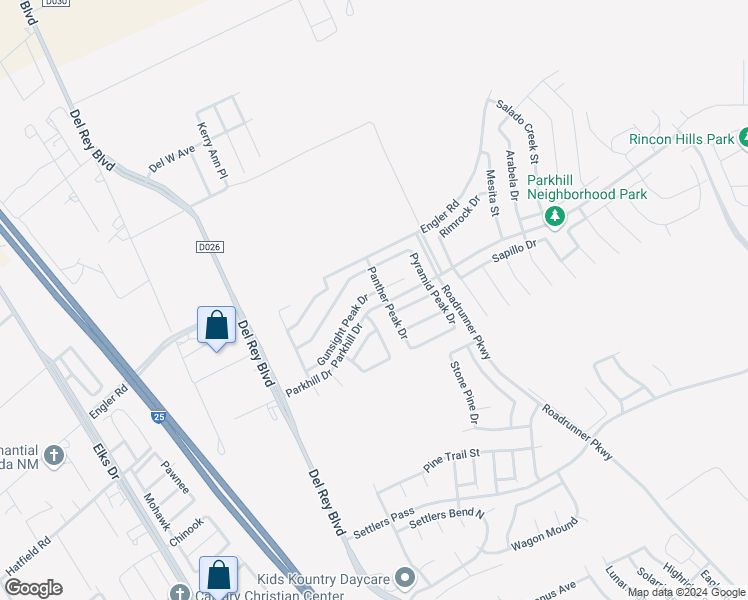 map of restaurants, bars, coffee shops, grocery stores, and more near 1192 Gunsight Peak Drive in Las Cruces
