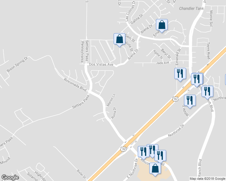 map of restaurants, bars, coffee shops, grocery stores, and more near 3636 Marion Ln in Las Cruces