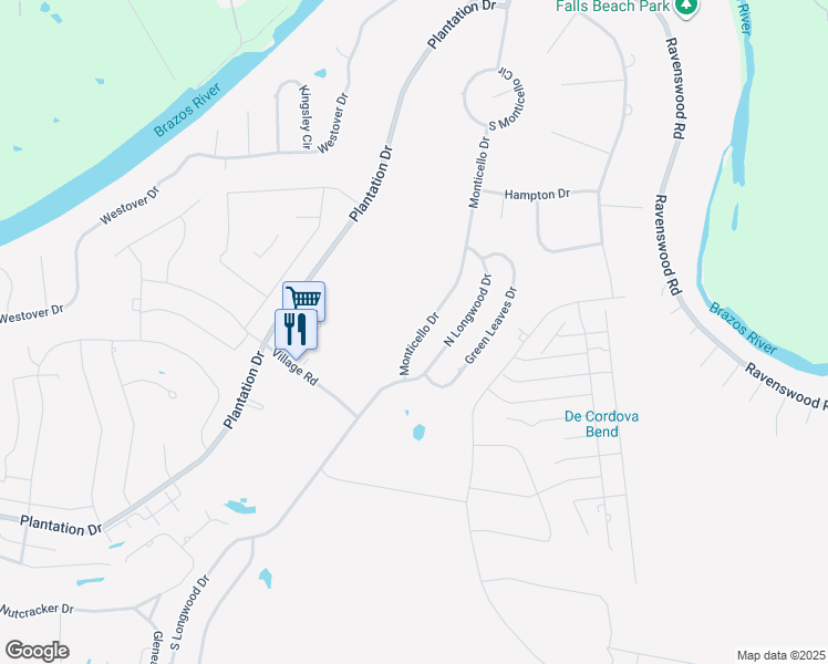map of restaurants, bars, coffee shops, grocery stores, and more near 9008 Monticello Drive in Granbury