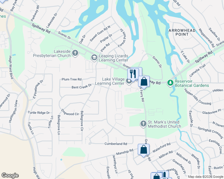 map of restaurants, bars, coffee shops, grocery stores, and more near 113 Shenandoah Road North in Brandon