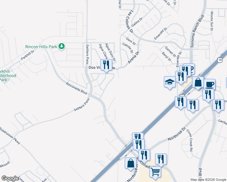 map of restaurants, bars, coffee shops, grocery stores, and more near 3637 Marion Lane in Las Cruces