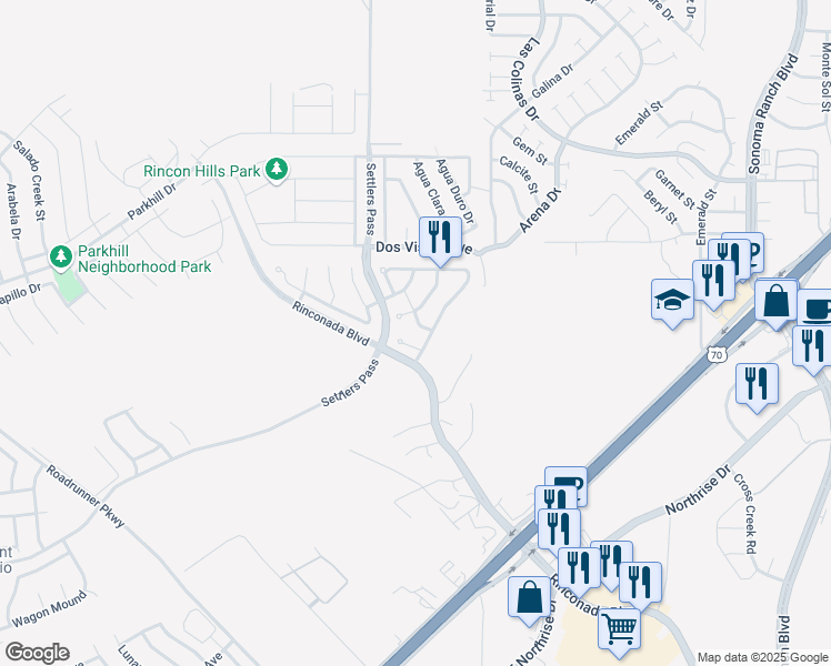 map of restaurants, bars, coffee shops, grocery stores, and more near 3617 Tres Piedras Way in Las Cruces