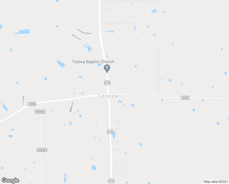 map of restaurants, bars, coffee shops, grocery stores, and more near 19101 Texas 274 in Kemp