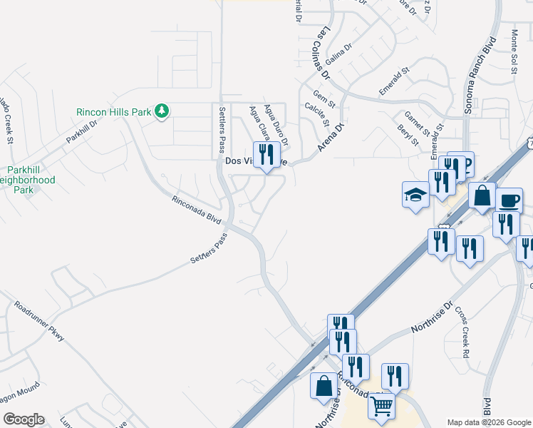 map of restaurants, bars, coffee shops, grocery stores, and more near 3643 Ascencion Circle in Las Cruces