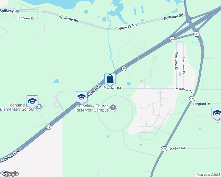 map of restaurants, bars, coffee shops, grocery stores, and more near 102 Marshall Road in Brandon