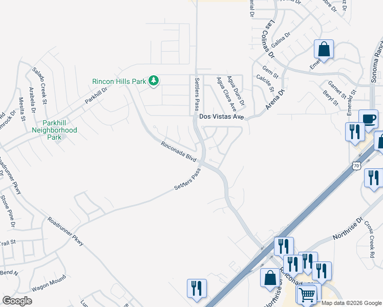 map of restaurants, bars, coffee shops, grocery stores, and more near 3113-3117 Rio Arriza Loop in Las Cruces