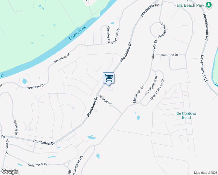 map of restaurants, bars, coffee shops, grocery stores, and more near 9205 Plantation Drive in Granbury