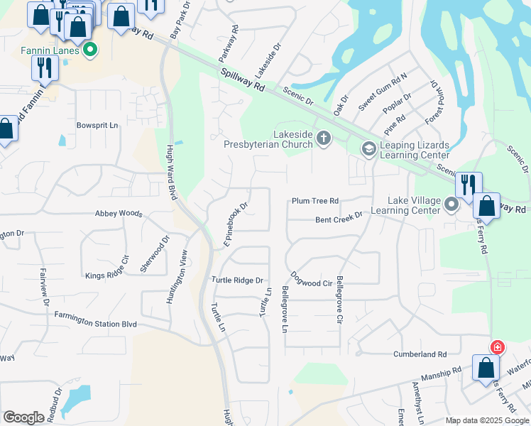 map of restaurants, bars, coffee shops, grocery stores, and more near 429 Pinebrook Circle in Brandon
