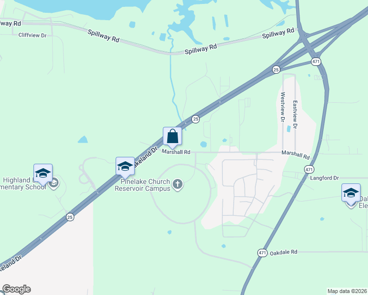map of restaurants, bars, coffee shops, grocery stores, and more near 102-112 Marshall Road in Brandon