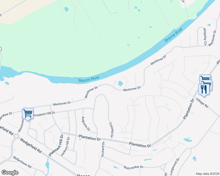 map of restaurants, bars, coffee shops, grocery stores, and more near 8601 Melmont Court in Granbury
