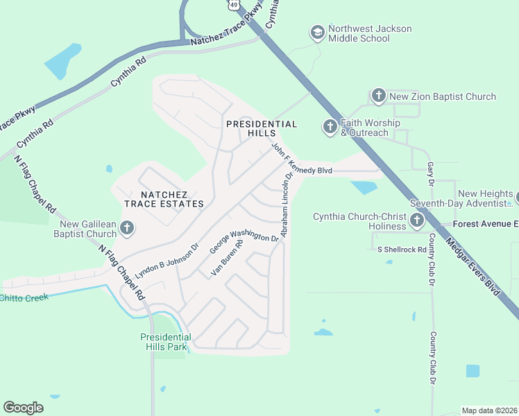 map of restaurants, bars, coffee shops, grocery stores, and more near 3734 John Adams Road in Jackson