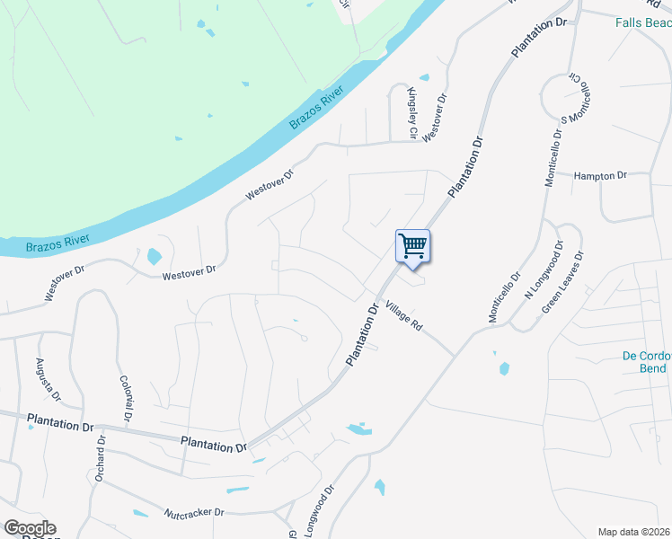 map of restaurants, bars, coffee shops, grocery stores, and more near 9205 Plantation Drive in Granbury