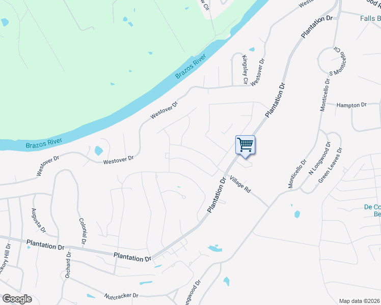 map of restaurants, bars, coffee shops, grocery stores, and more near 9205 Plantation Drive in Granbury