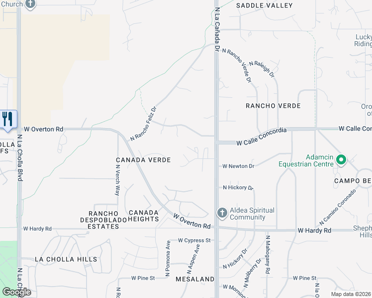 map of restaurants, bars, coffee shops, grocery stores, and more near 9101 North Arroyo Drive in Tucson