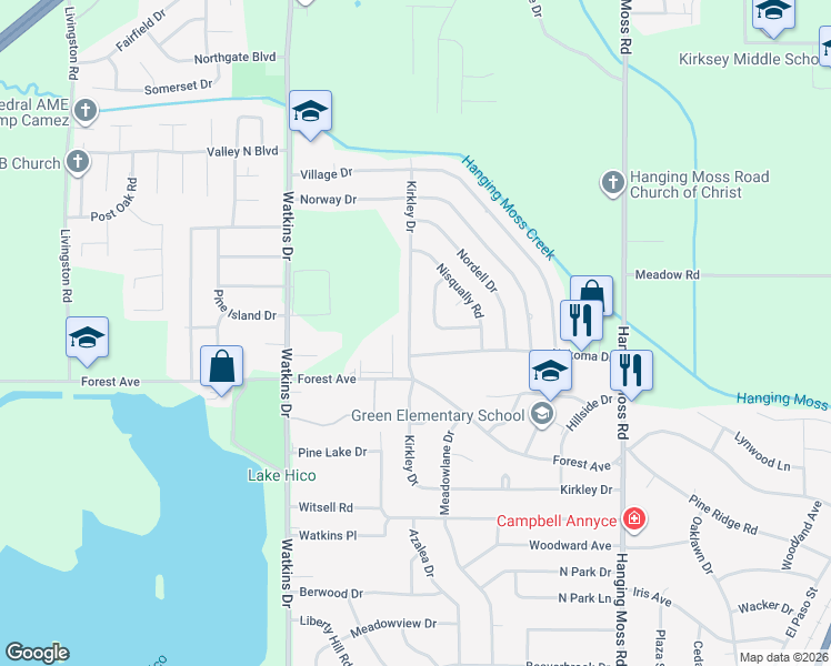map of restaurants, bars, coffee shops, grocery stores, and more near 750 Nakoma Drive in Jackson