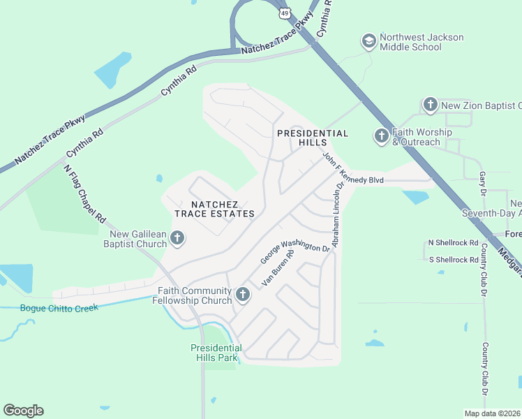 map of restaurants, bars, coffee shops, grocery stores, and more near 6684 Franklin Delano Roosevelt Drive in Jackson