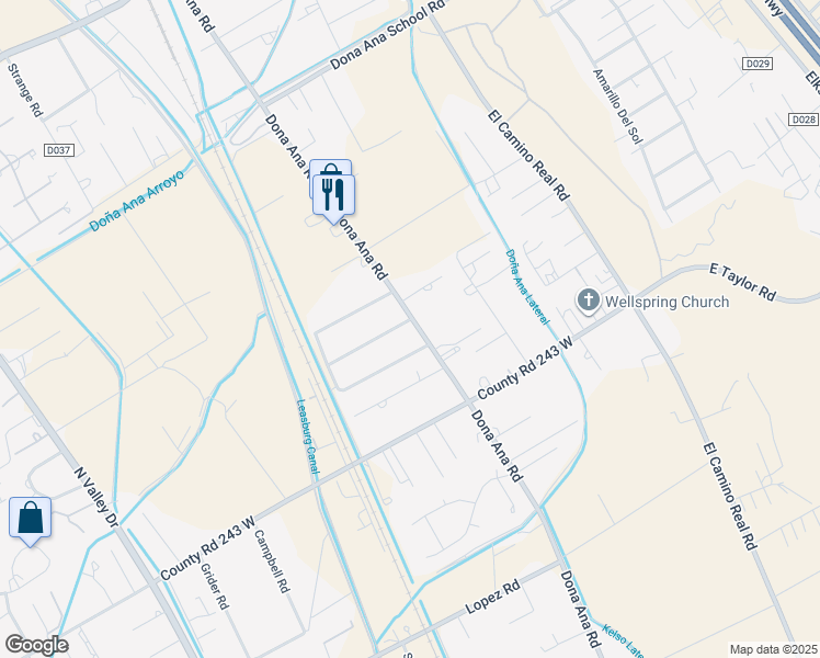 map of restaurants, bars, coffee shops, grocery stores, and more near 5058 Dona Ana Road in Las Cruces