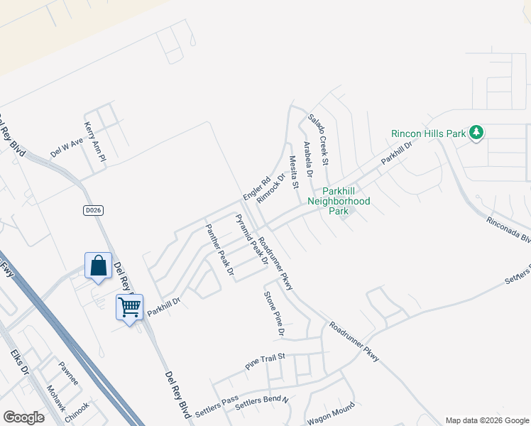 map of restaurants, bars, coffee shops, grocery stores, and more near 4682 Rimrock Drive in Las Cruces