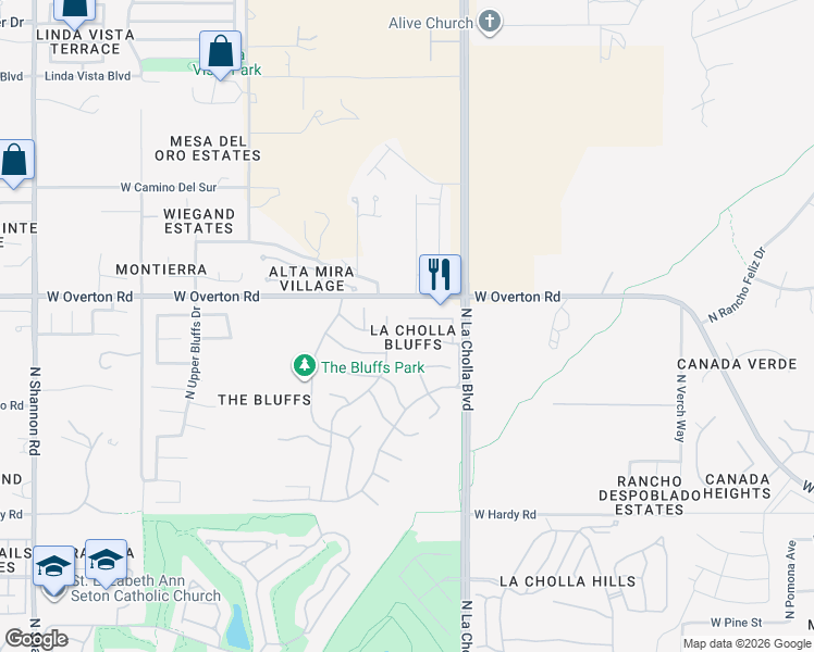 map of restaurants, bars, coffee shops, grocery stores, and more near 2221 West Sunset Surprise Court in Tucson