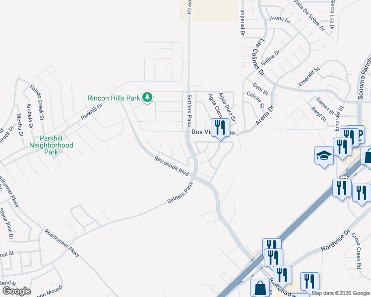 map of restaurants, bars, coffee shops, grocery stores, and more near 3852 Calle Arriba in Las Cruces