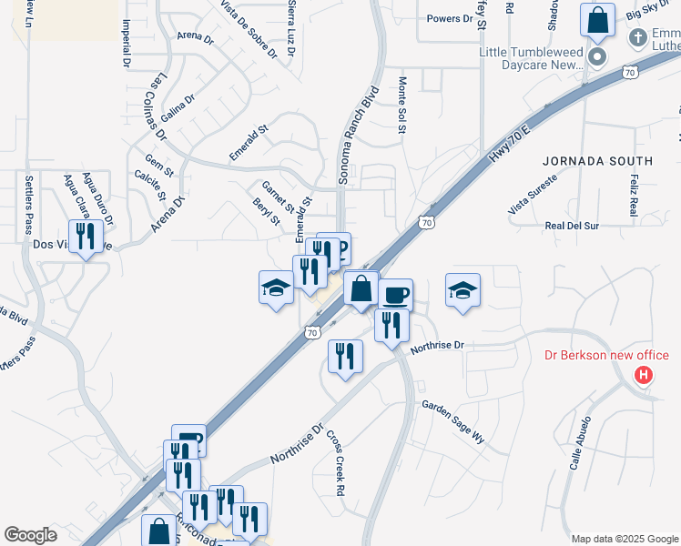 map of restaurants, bars, coffee shops, grocery stores, and more near 3901 Sonoma Ranch Boulevard in Las Cruces