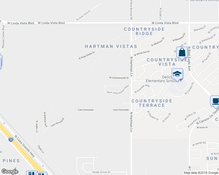 map of restaurants, bars, coffee shops, grocery stores, and more near 5567 West Jade Rock Place in Tucson