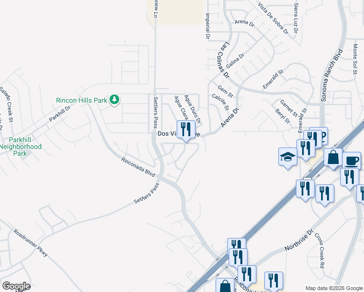 map of restaurants, bars, coffee shops, grocery stores, and more near 3761 Piedras Negras Drive in Las Cruces