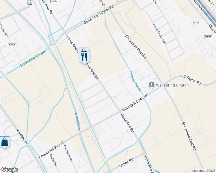 map of restaurants, bars, coffee shops, grocery stores, and more near 5058 Dona Ana Road in Las Cruces