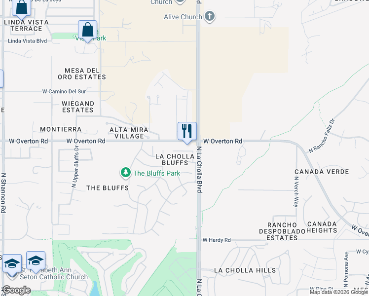 map of restaurants, bars, coffee shops, grocery stores, and more near 2150 West Sunset Surprise Court in Tucson