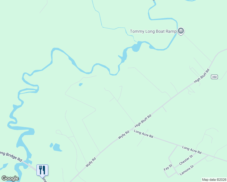 map of restaurants, bars, coffee shops, grocery stores, and more near 131 High Bluff Road in Rincon