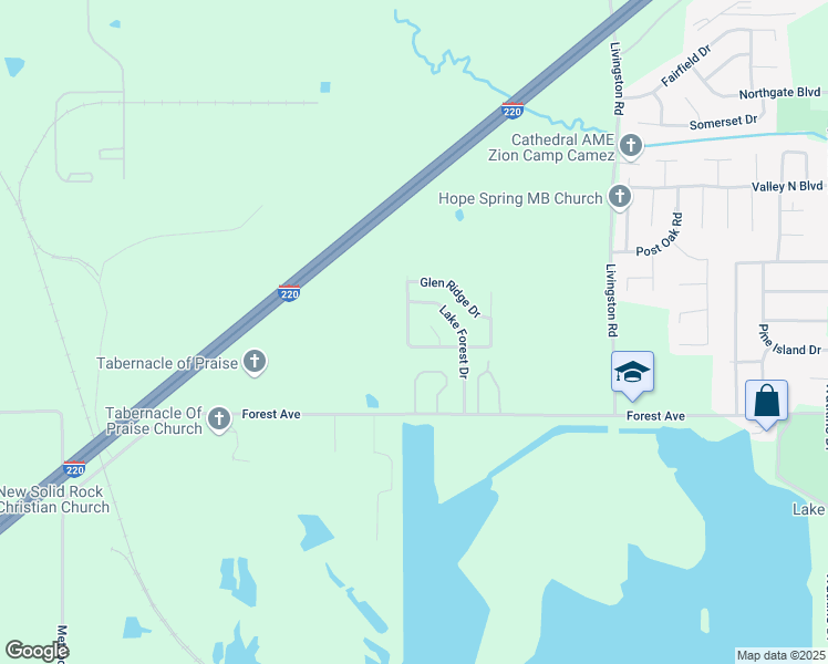 map of restaurants, bars, coffee shops, grocery stores, and more near 2330 Lake Glen Drive in Jackson