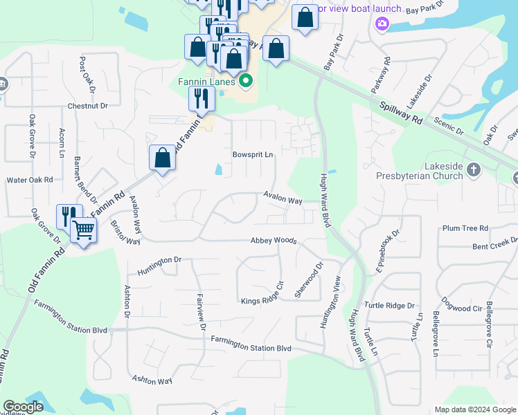 map of restaurants, bars, coffee shops, grocery stores, and more near 1032 Wakefield Place in Brandon
