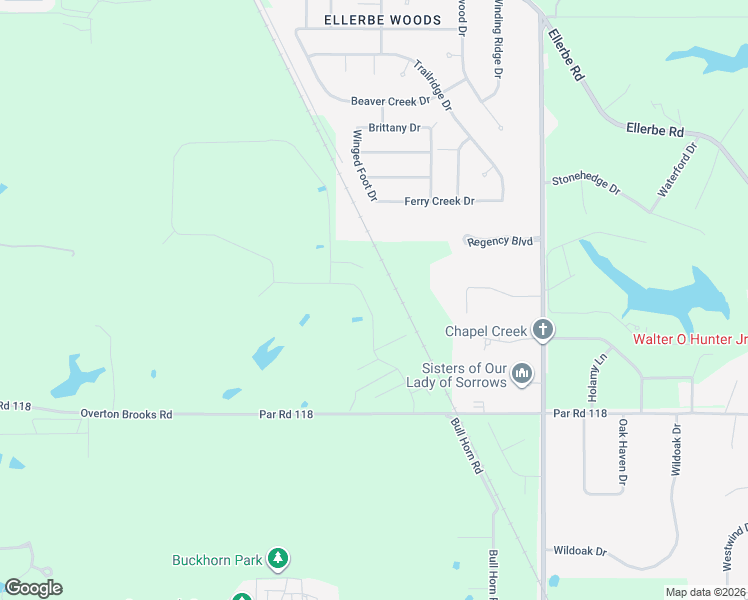 map of restaurants, bars, coffee shops, grocery stores, and more near 614 Overton Brooks Road in Shreveport