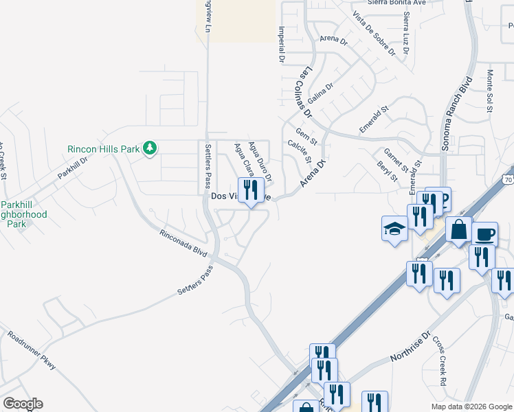 map of restaurants, bars, coffee shops, grocery stores, and more near 3724 Ascencion Circle in Las Cruces